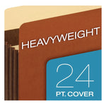 Tyvek Heavy-Duty Reinforced File Pockets, 3.5" Expansion, Letter Size, Redrope, 10/Box