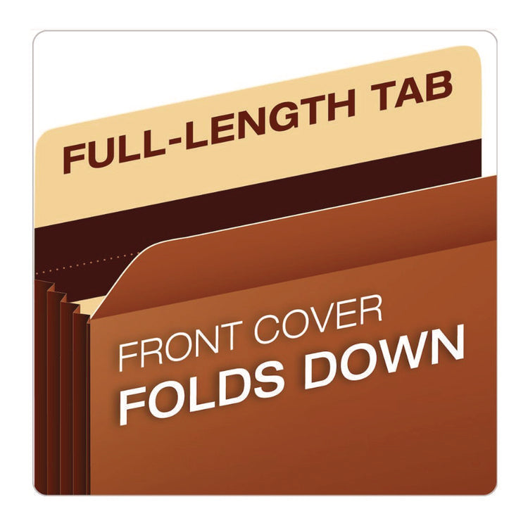 Tyvek Heavy-Duty Reinforced File Pockets, 3.5" Expansion, Letter Size, Redrope, 10/Box