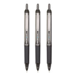 Precise V7RT Rollerball Pen, Retractable, Fine 0.7 mm, Black Ink, Black Barrel, 3/Pack