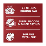 Precise V7RT Rollerball Pen, Retractable, Fine 0.7 mm, Black Ink, Black Barrel, 3/Pack