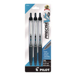 Precise V7RT Rollerball Pen, Retractable, Fine 0.7 mm, Black Ink, Black Barrel, 3/Pack