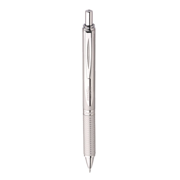 EnerGel Alloy RT Gel Pen, Retractable, Medium 0.7 mm, Black Ink, Polished Aluminum Barrel