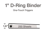 Premier Easy Open Clearvue Locking Slant-D Ring Binder, 3 Rings, 1" Capacity, 11 X 8.5, White