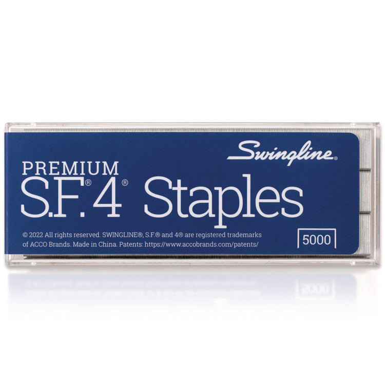 S.F. 4 Premium Staples, 0.25" Leg, 0.5" Crown, Steel, 5,000/Box