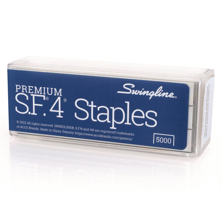 S.F. 4 Premium Staples, 0.25" Leg, 0.5" Crown, Steel, 5,000/Box