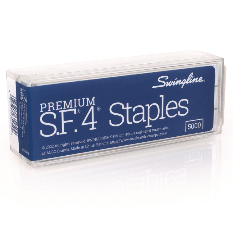 S.F. 4 Premium Staples, 0.25" Leg, 0.5" Crown, Steel, 5,000/Box