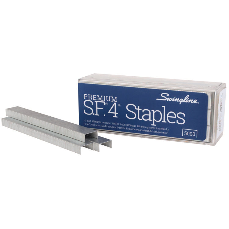 S.F. 4 Premium Staples, 0.25" Leg, 0.5" Crown, Steel, 5,000/Box