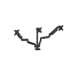 Platinum Series Triple Monitor Arm For 27" Monitors, 360 Deg Rotation, +85/-20 Deg Tilt, 360 Deg Pan, Black, Supports 20 Lb