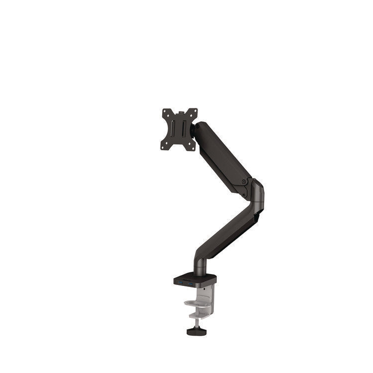 Platinum Series Single Monitor Arm, For 40" Monitors, 360 deg Rotation, 45 deg Tilt, 180 deg Pan, Black, Supports 17.6 lb