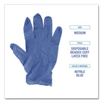 380 Series Disposable General-Purpose Nitrile Gloves, Powder-Free, Medium, 4 mil Thick, 15" Long, Blue, 100/Box