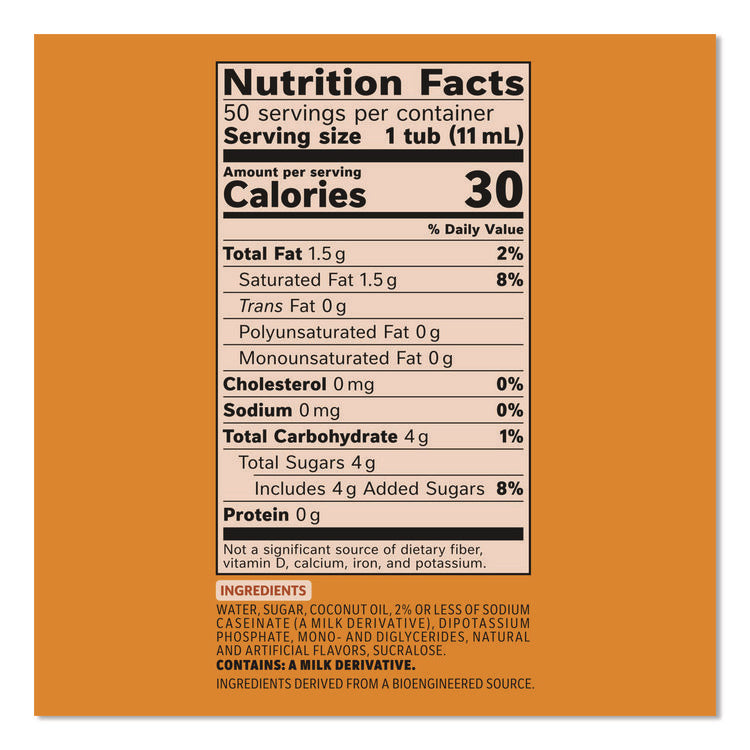 Liquid Coffee Creamer, Pumpkin Spice, 0.38 Oz Mini Cups, 50/box