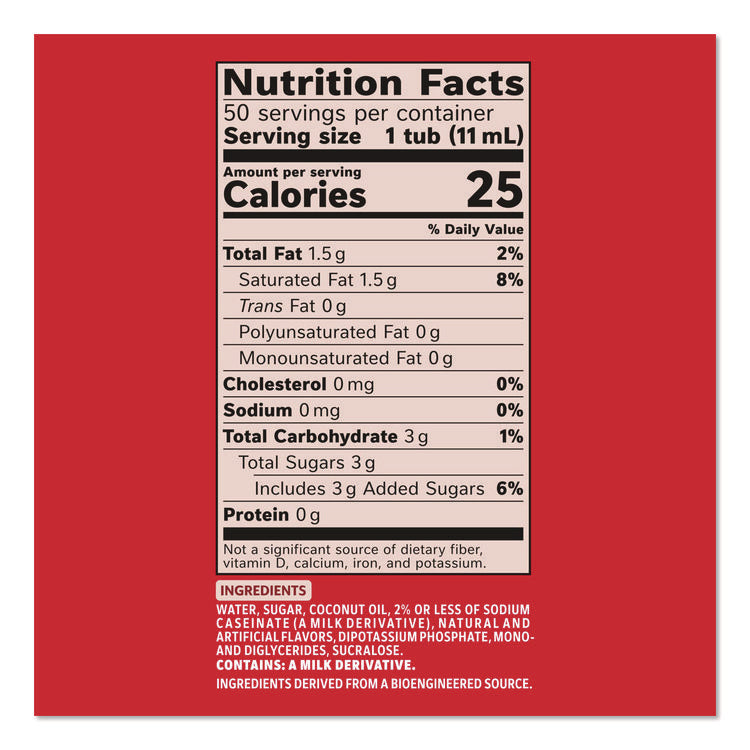 Liquid Coffee Creamer, Peppermint Mocha, 0.38 Oz Mini Cups, 50/box