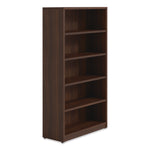 Alera Seville Bookcase, Five-Shelf, 36w x 14d x 65h, Mahogany