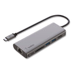 Connect 6-in-1 USB-C Multiport Adapter Hub, 6-Port, Gray