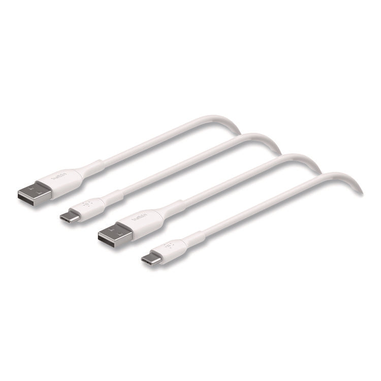 BOOST CHARGE USB-C to USB-A Cable, 3.3 ft, White, 2/Pack