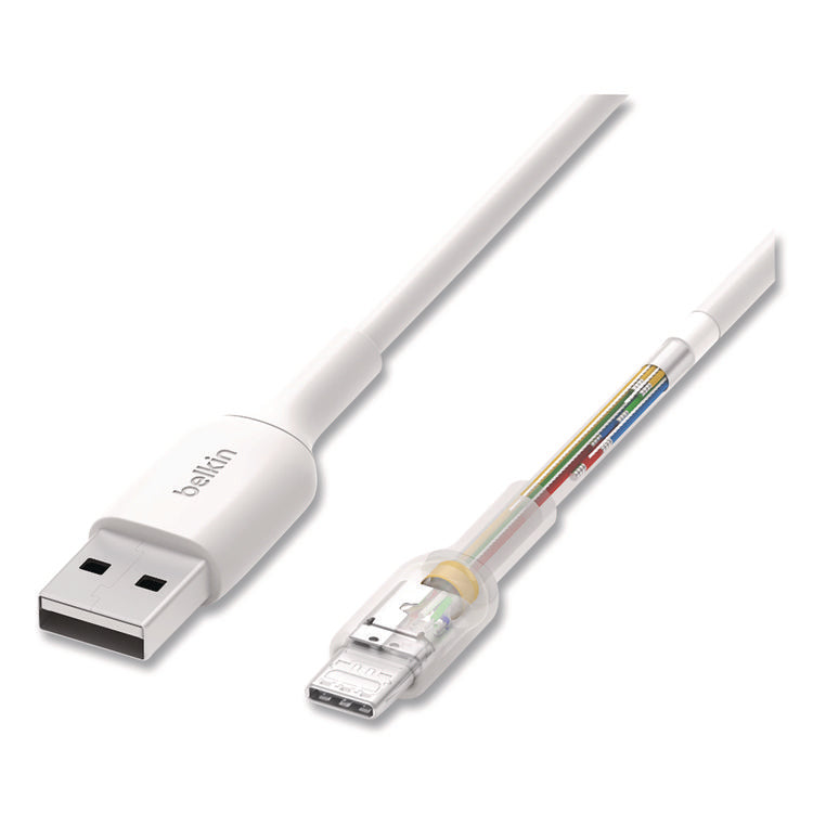 BOOST CHARGE USB-C to USB-A Cable, 3.3 ft, White, 2/Pack