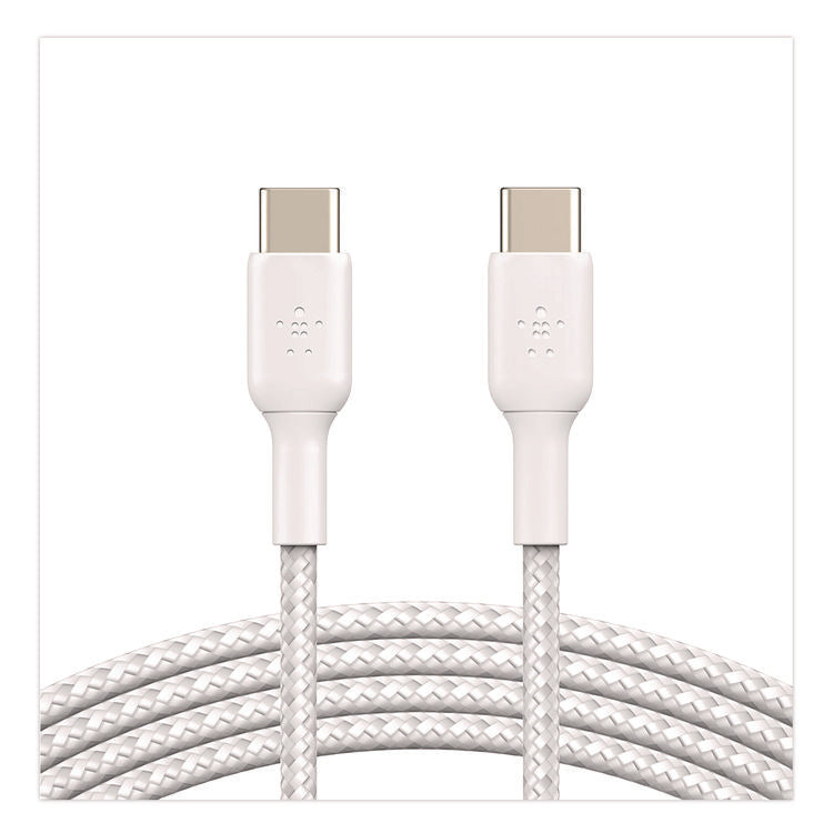 BOOST CHARGE Braided USB-C to USB-C Cable, 3.3 ft, White