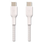 BOOST CHARGE Braided USB-C to USB-C Cable, 3.3 ft, White