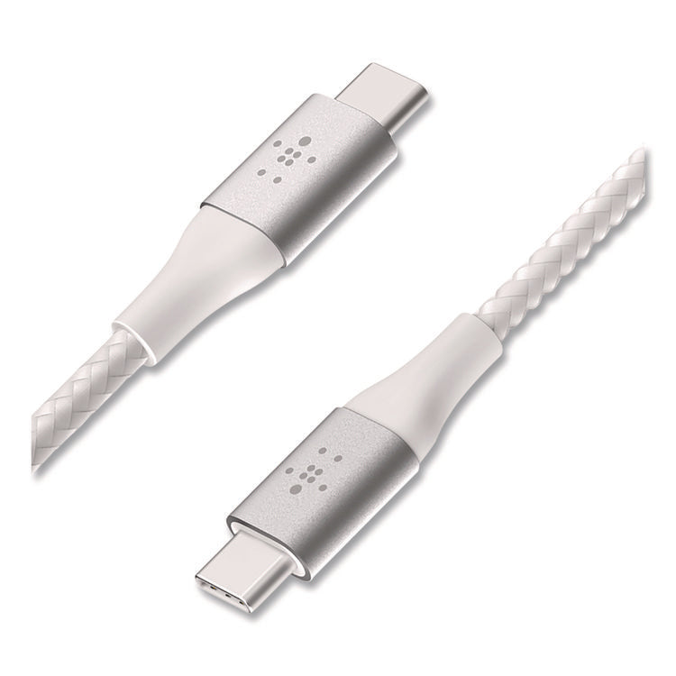 BOOST CHARGE Braided USB-C to USB-C Cable, 6.6 ft, White