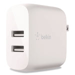 BOOST CHARGE Dual USB-A Wall Charger + Lightning to USB-A Cable, White