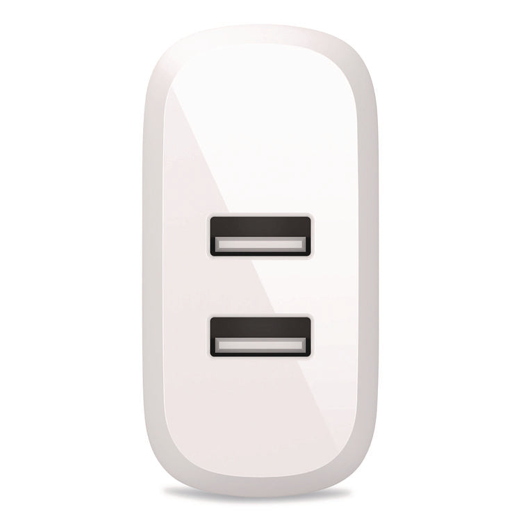 BOOST CHARGE Dual USB-A Wall Charger + Lightning to USB-A Cable, White