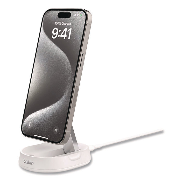 BOOST CHARGE Pro Convertible Magnetic Wireless Charging Stand, Qi2 Wireless Charging, 15 W, White
