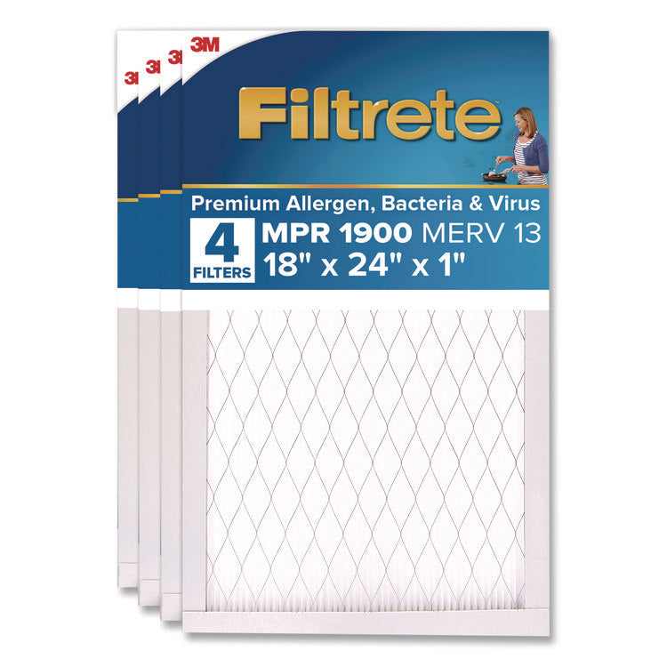 Premium Allergen, Bacteria and Virus Filter, 18 x 24, 4/Carton