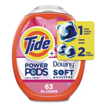 Power PODS Plus Downy Laundry Detergent, April Fresh Scent, 98 oz Tub, 63 Pods/Tub