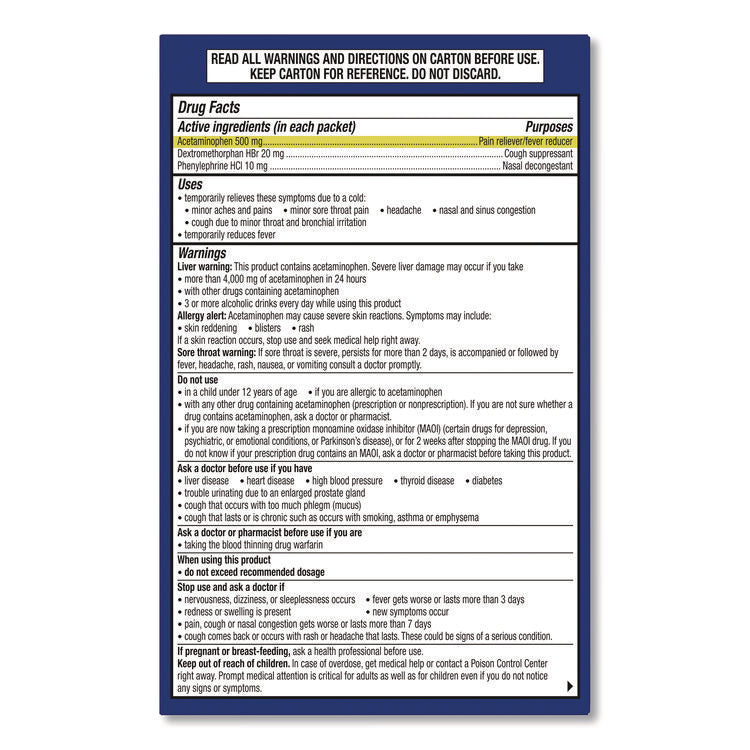 Multi-Symptom Severe Cold Hot Liquid Powder, 6 Count