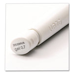 bLen Gel Pen, Medium 0.7 mm, Black; Blue Ink, White; Black Barrel, 6/Pack