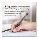 Z-Grip Ballpoint Pen, Retractable, Medium 1 mm, Black Ink, Clear/Black Barrel, 18/Pack