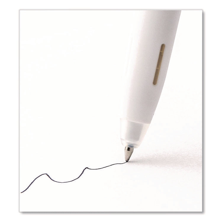 bLen Gel Pen, Medium 0.7 mm, Black; Blue Ink, White; Black Barrel, 6/Pack