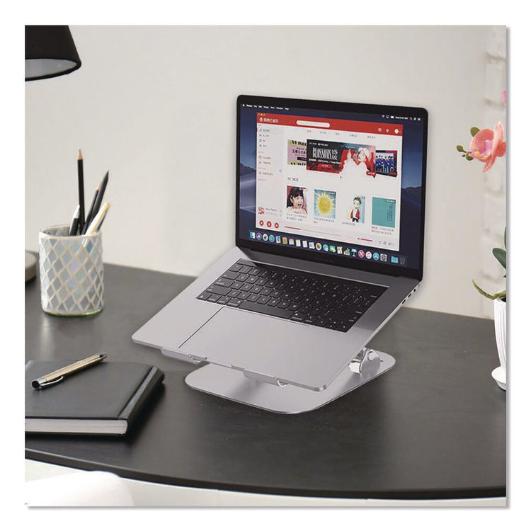 Adjustable Laptop Riser Stand, 10.62" x 9" x 1.5" to 5", Silver