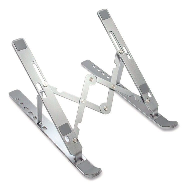 Portable Laptop Riser Stand, 11.85" x 2.5" to 5.5", Silver