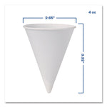 Cone Water Cups, 4 oz, Paper, White, 200/Bag, 25 Bags/Carton