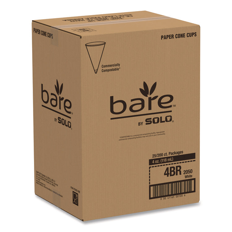Cone Water Cups, 4 oz, Paper, White, 200/Bag, 25 Bags/Carton