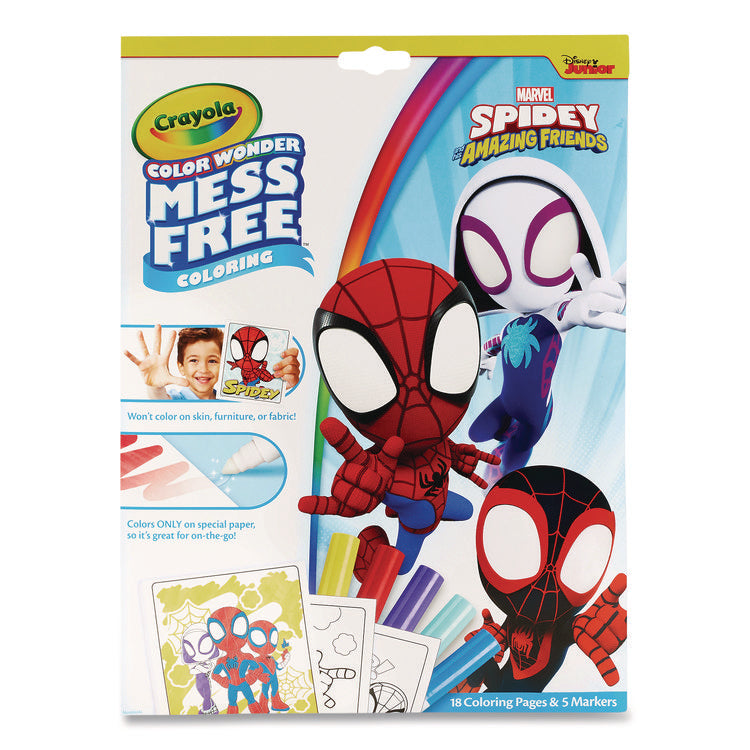 Spidey and His Amazing Friends Color Wonder Kit, (18) Action-Packed Coloring Pages; (5) Spider-Man Collection Markers