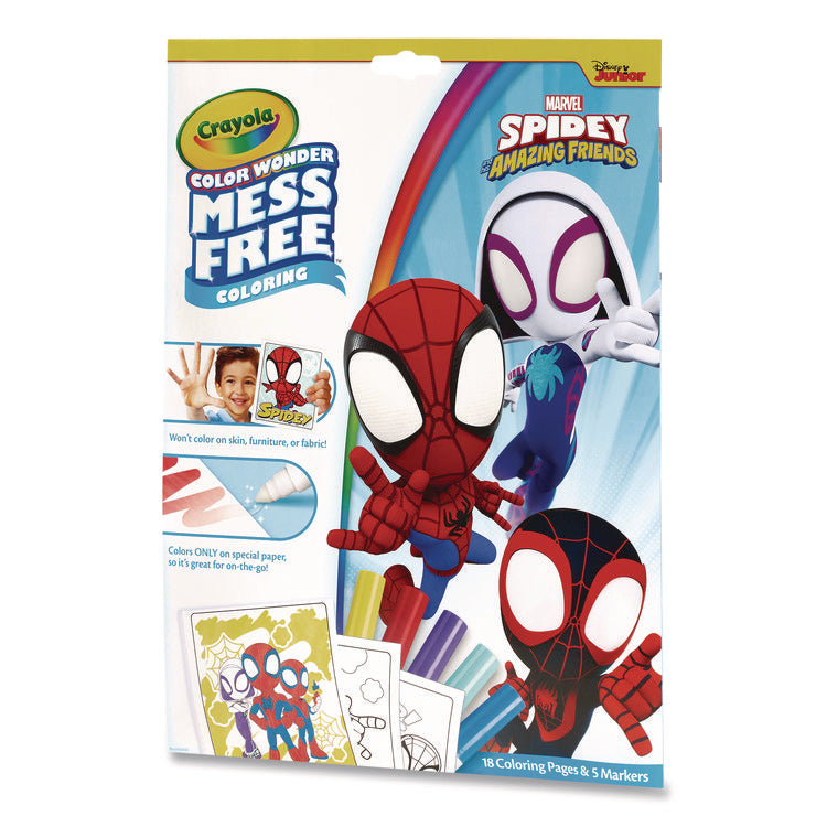 Spidey and His Amazing Friends Color Wonder Kit, (18) Action-Packed Coloring Pages; (5) Spider-Man Collection Markers