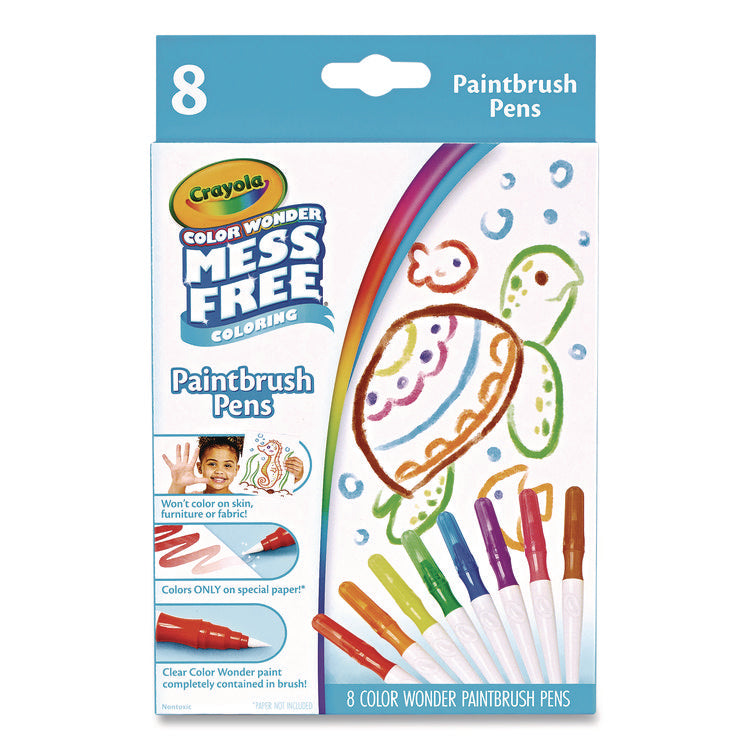 Color Wonder Paintbrush Pens, Assorted Colors, 8/Pack