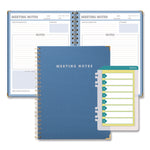 Meeting Notes Book, Space for Up to 159 Meetings, Meeting-Minutes/Notes Format, Blue/Gold Cover, (80) 11 x 8.5 Sheets