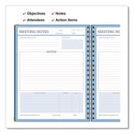 Meeting Notes Book, Space for Up to 159 Meetings, Meeting-Minutes/Notes Format, Blue/Gold Cover, (80) 11 x 8.5 Sheets