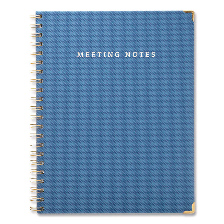 Meeting Notes Book, Space for Up to 159 Meetings, Meeting-Minutes/Notes Format, Blue/Gold Cover, (80) 11 x 8.5 Sheets