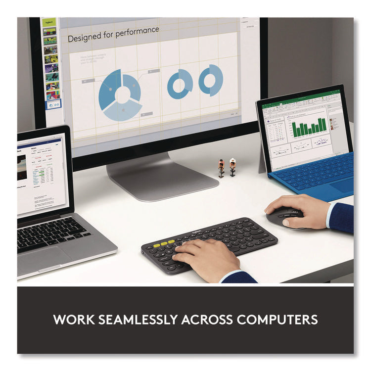 M720 Triathlon Wireless Mouse, 2.4 GHz Frequency, 33 ft Wireless Range, Right Hand Use, Black