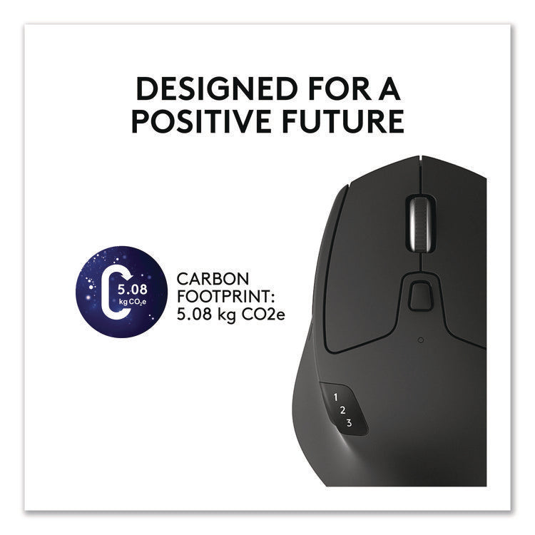 M720 Triathlon Wireless Mouse, 2.4 GHz Frequency, 33 ft Wireless Range, Right Hand Use, Black