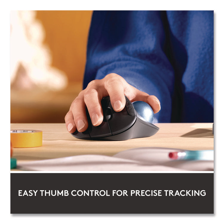Ergo M575 Trackball, Black, 33 ft, Right Hand Use, Black