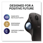 Ergo M575 Trackball, Black, 33 ft, Right Hand Use, Black