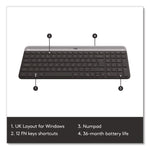 MK470 Slim Wireless Keyboard and Mouse Combo, 2.4 GHz/33 ft Wireless Range, Graphite