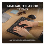 Wave MK670 Wireless Ergonomic Keyboard and Signature M550L Mouse Combo, 2.4 GHz, Frequency/33 ft Wireless Range, Graphite