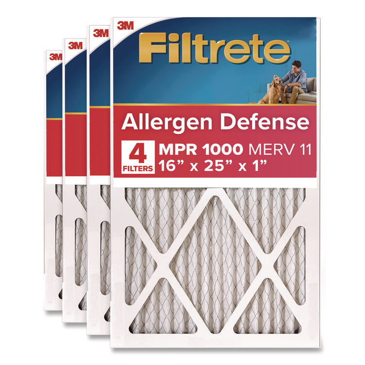 Allergen Defense Air Filter, 16 x 25, 4/Carton
