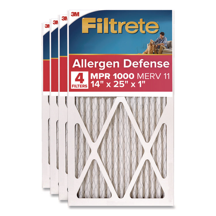 Allergen Defense Air Filter, 12 x 25, 4/Carton